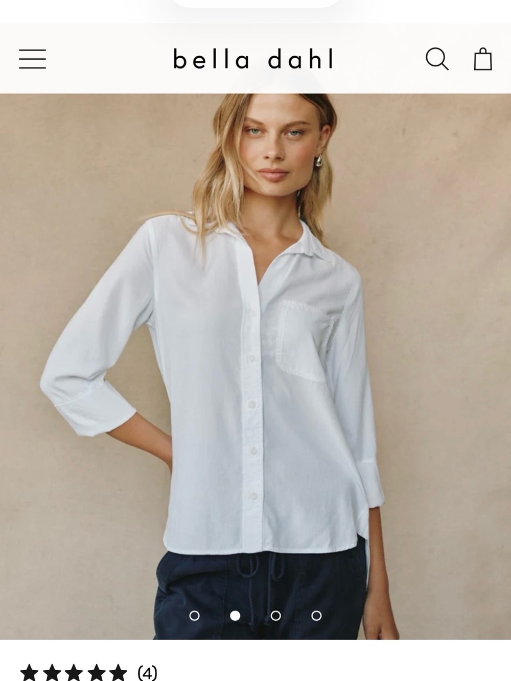 Bella Dahl Shirt Tail Button Down - White - new with tags.  Retails for $136.